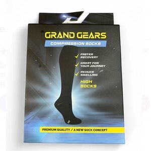 Grand Gears L/XL Compression High Socks For Faster Recovery Reduce Swelling NEW